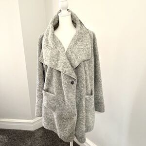 Hugs From Soft Surroundings Hug Me Cardigan Size Medium Cozy Fleece Pockets Gray